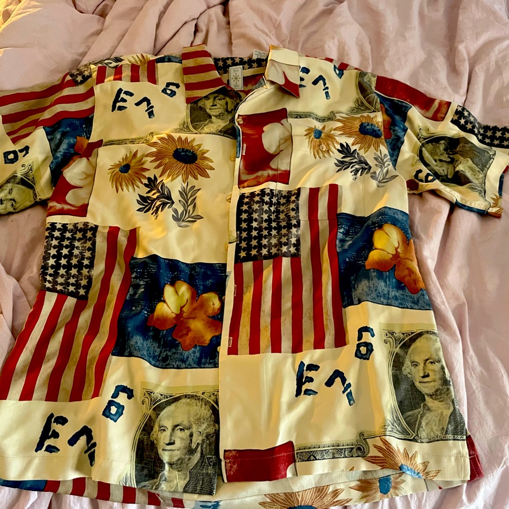 Silk Patriotic Bumka Bibas Shirt